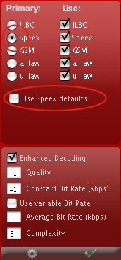voix codecs speex options