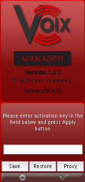 voix Registration settings
