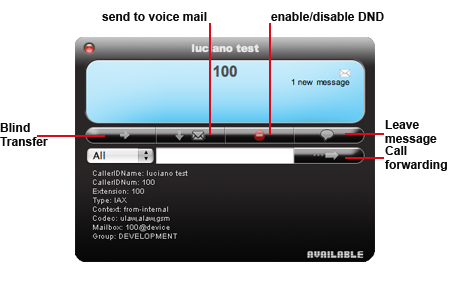 User detail window