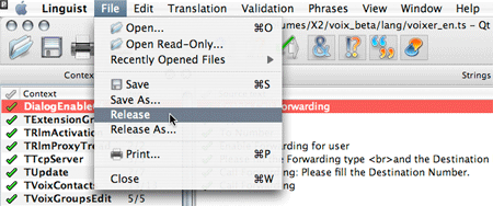 Qt translation Qt linguist